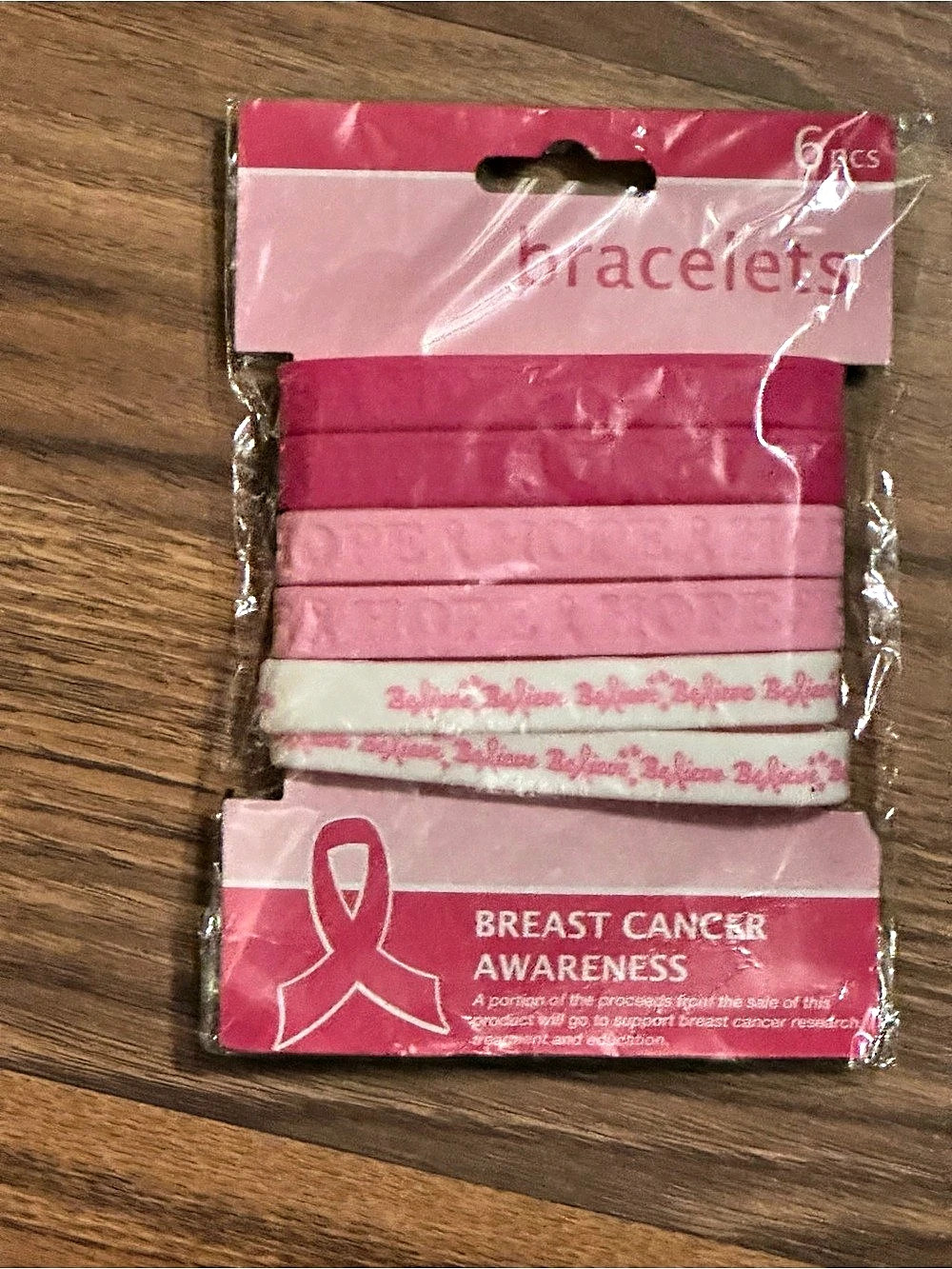 Pink Breast Cancer Awareness Bracelets